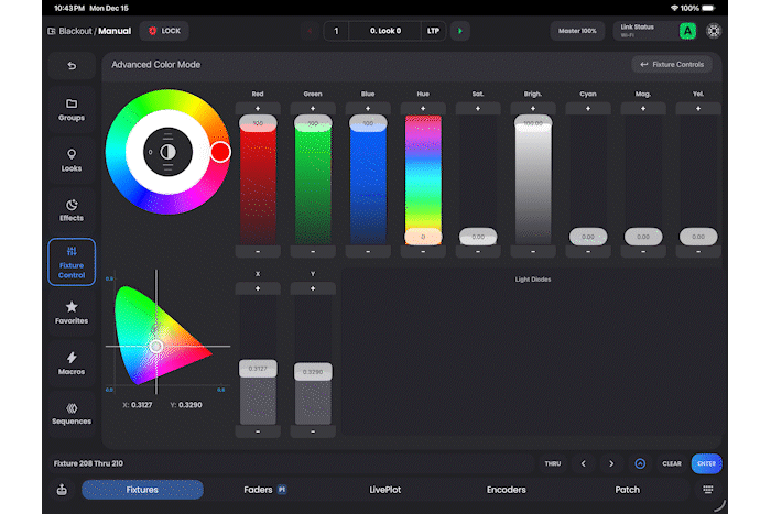 Fixture Controls Expanded view