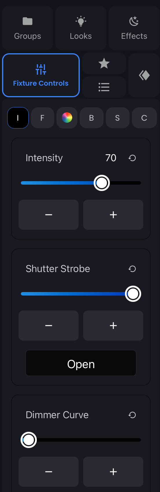 Sidebar Fixture Controls