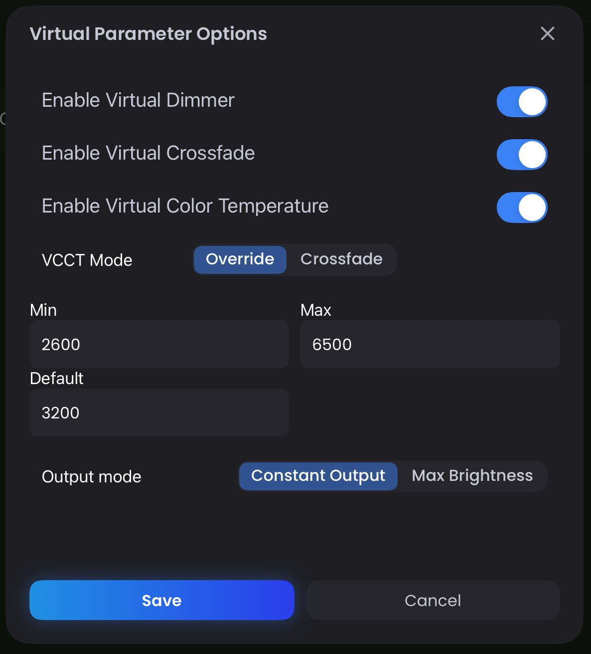 Virtual Channel Options